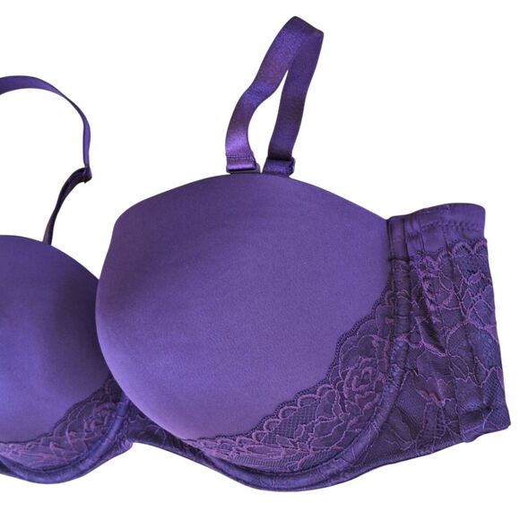 Torrid Curve Bombshell Everyday Strapless Push-Up Bra Convertible 46DD Purple - Picture 14 of 16